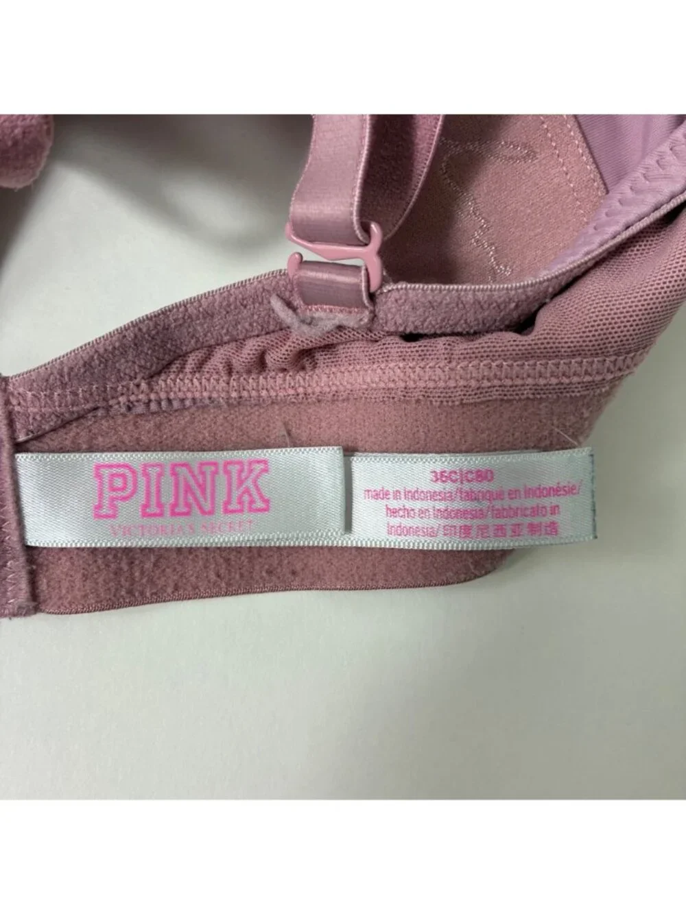 Victoria’s Secret PINK Wear Everywhere Wireless Push-Up Bra 36C Mauve Pink